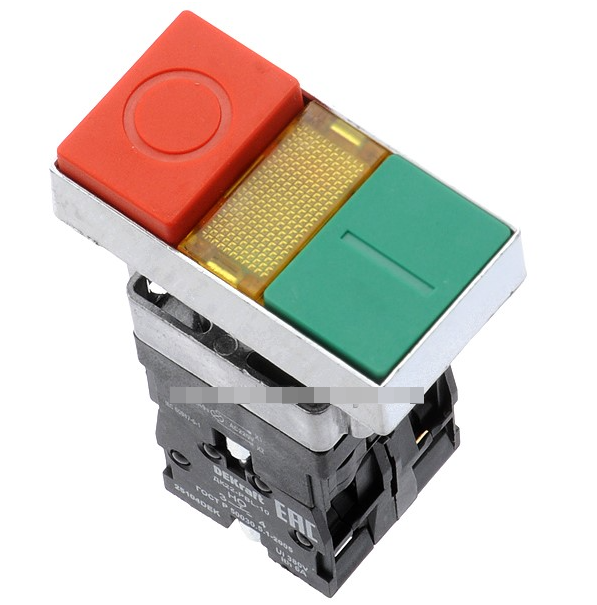 Кнопка пуск-стоп «I/O» 1NO+1NC с подсв.220В ПЕ22-PPBB-NEO