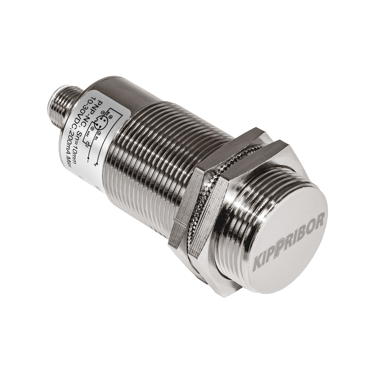 датчик индуктивный, M30, NPN, NC, 10-30VDC, разъем M12