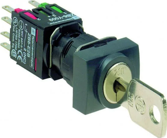 переключатель 3П 1NO+1NC с фикс. ключ 200 пол. выемки все