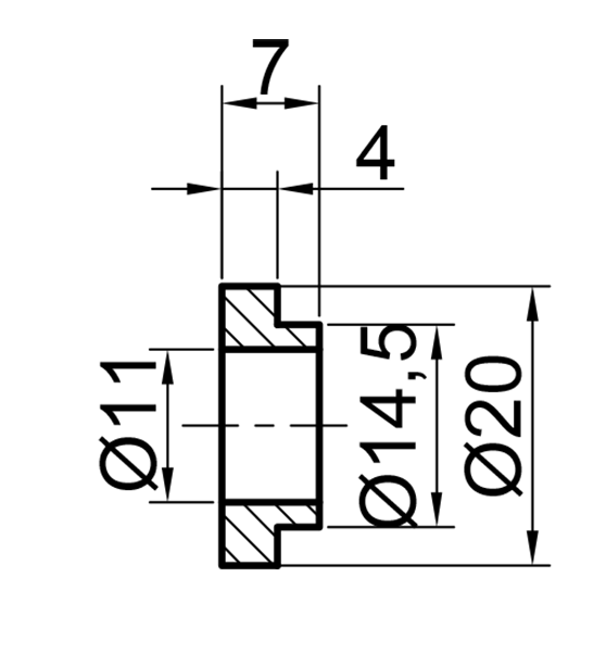 Шайба Ф11х14,5х20х7мм